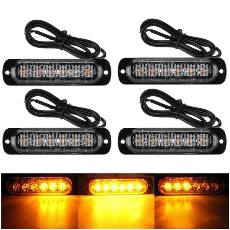 image-Led Side Marker Lights Amber Recovery Car 12V 24V LED Lighting Bar Orange Grill Breakdown Flashing led Emergency Strobe Lights
