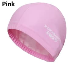 image-Waterproof PU Fabric Swim Cap Swimming Pool Accessories Water Sport Protect Ear Long Hair Bath Hat Plus Size for Men Women Adult