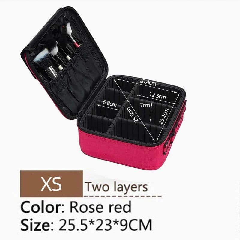 image-New Fashion Women Cosmetic Bag Travel Makeup Professional Make Up Box Cosmetics Pouch Bags Beauty Case For Makeup Artist