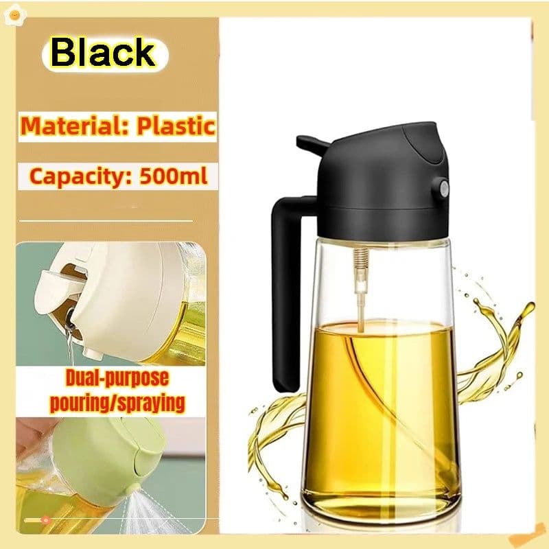 image-200/300/500ml Oil Spray Bottle BBQ Cooking Olive Oil Sprayer Plastic Baking Oil Spray Empty Bottle Vinegar Bottle Or Oil brush