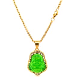 image-SERAPHIEL STEEL GREEN GOLD NECKLACE I D94336