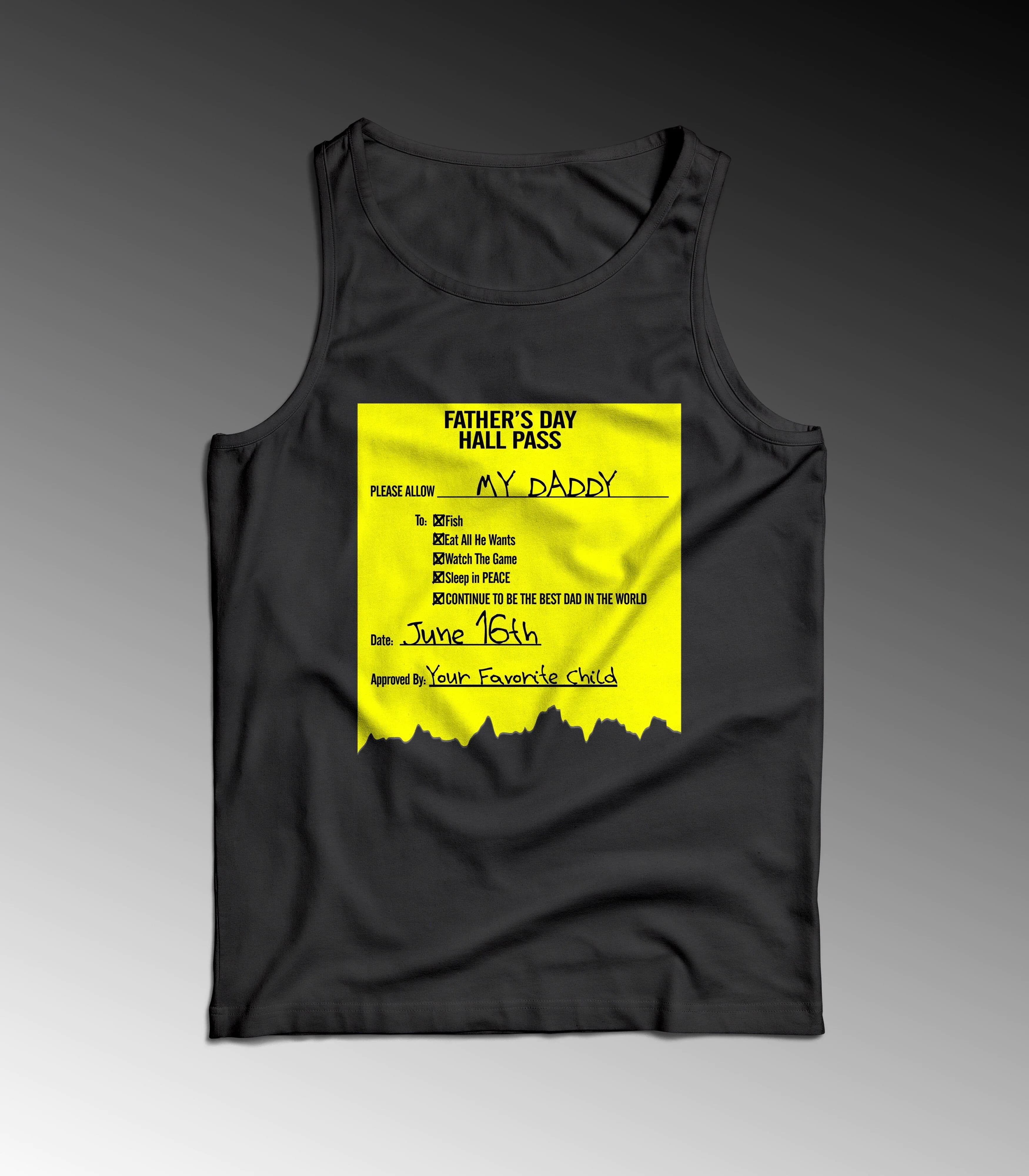 image-Father’s Day Hall Pass Muscle Tank Shirt