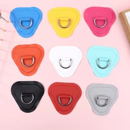 image-1Pc Surfboard Dinghy Boat PVC Patch Stainless Steel D Ring Deck Rigging Rope Ring Buckle Kayaking Inflatable Boat Accessories