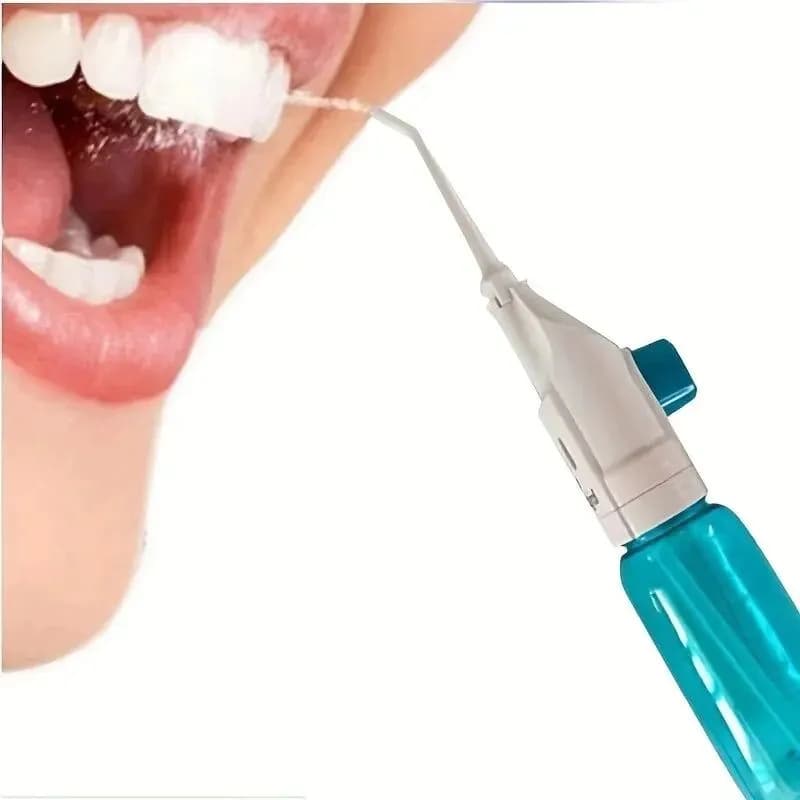 image-Household High Pressure Oral Irrigator Portable Teeth Clean Water Dental Floss Manual High Pressure Water Toothpick