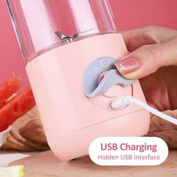 image-Mini Portable Blender USB Rechargeable 500ml Cup Bottle Electric
