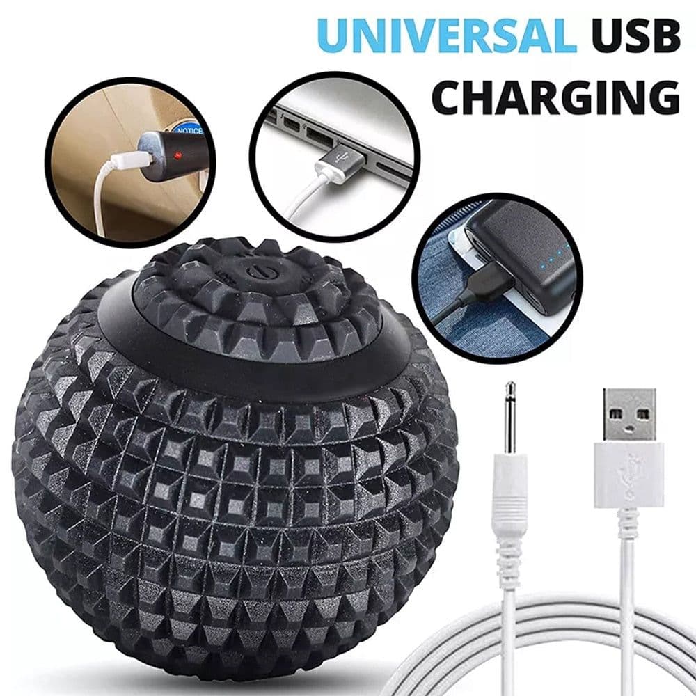 image-Electric Vibrating Massage Ball Sport Fitness Foot Pain Relief Plantar