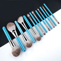 image-13 pcs Blue Makeup Brushes Set Powder Blush Blending Eye shadow Lip