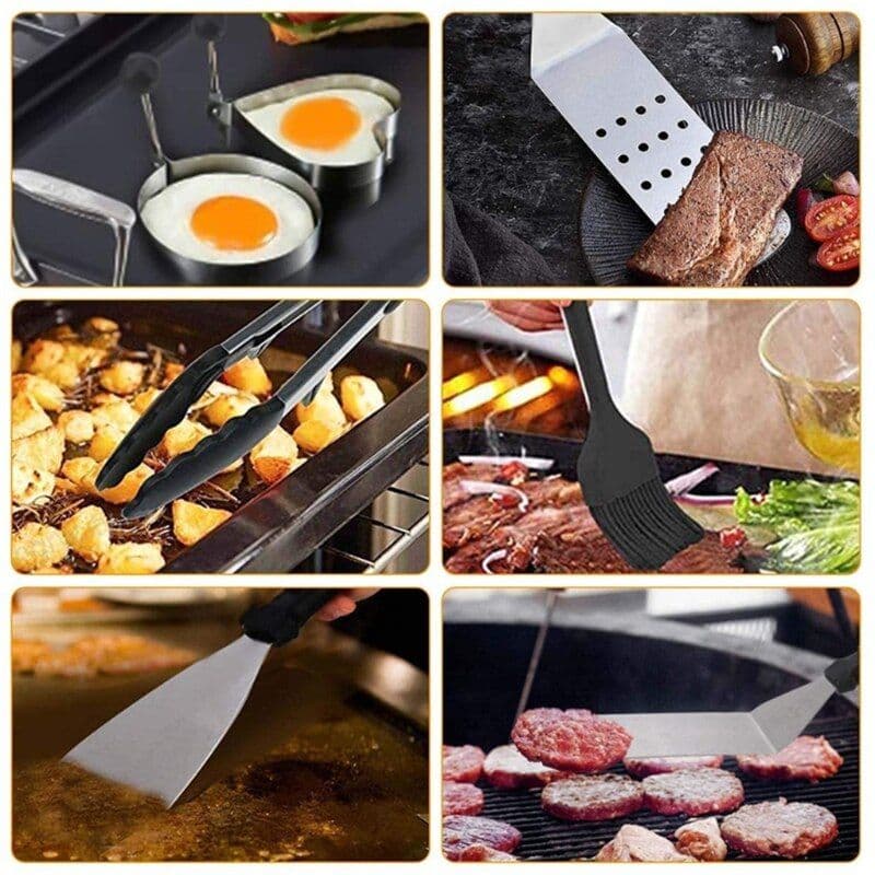 image-Portable Barbecue Tool Set with Storage Bags Complete Grill Utensils