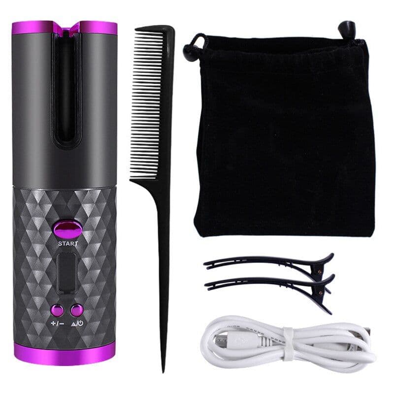image-Wireless Automatic Hair Curler Rechargeable Ceramic Curling Iron Hair