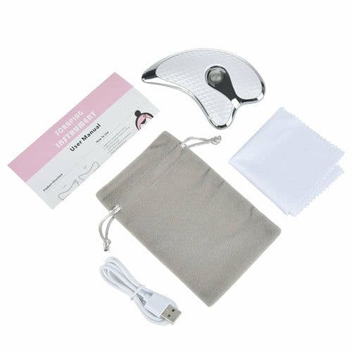 image-Electric Facial Scraper Red Blue LED Light Face Lift Device