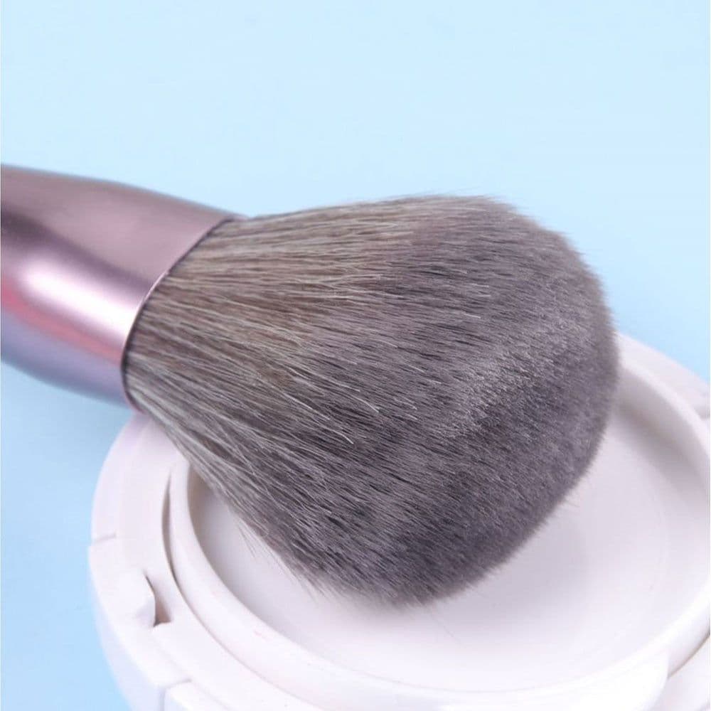 image-7PC Makeup Brush Set With Case Organizer Pink Blush Eyeshadow