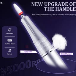 image-New Rechargeable Electric Cordless Nail Drill Machine 35,000 RPM & UV