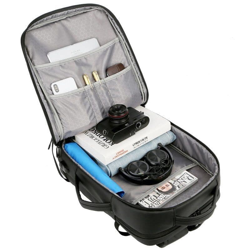 image-Mens Backpacks Multifunctional Waterproof Film Laptop Backbag
