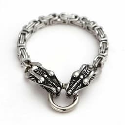 image-Double Wolf Head Bracelet