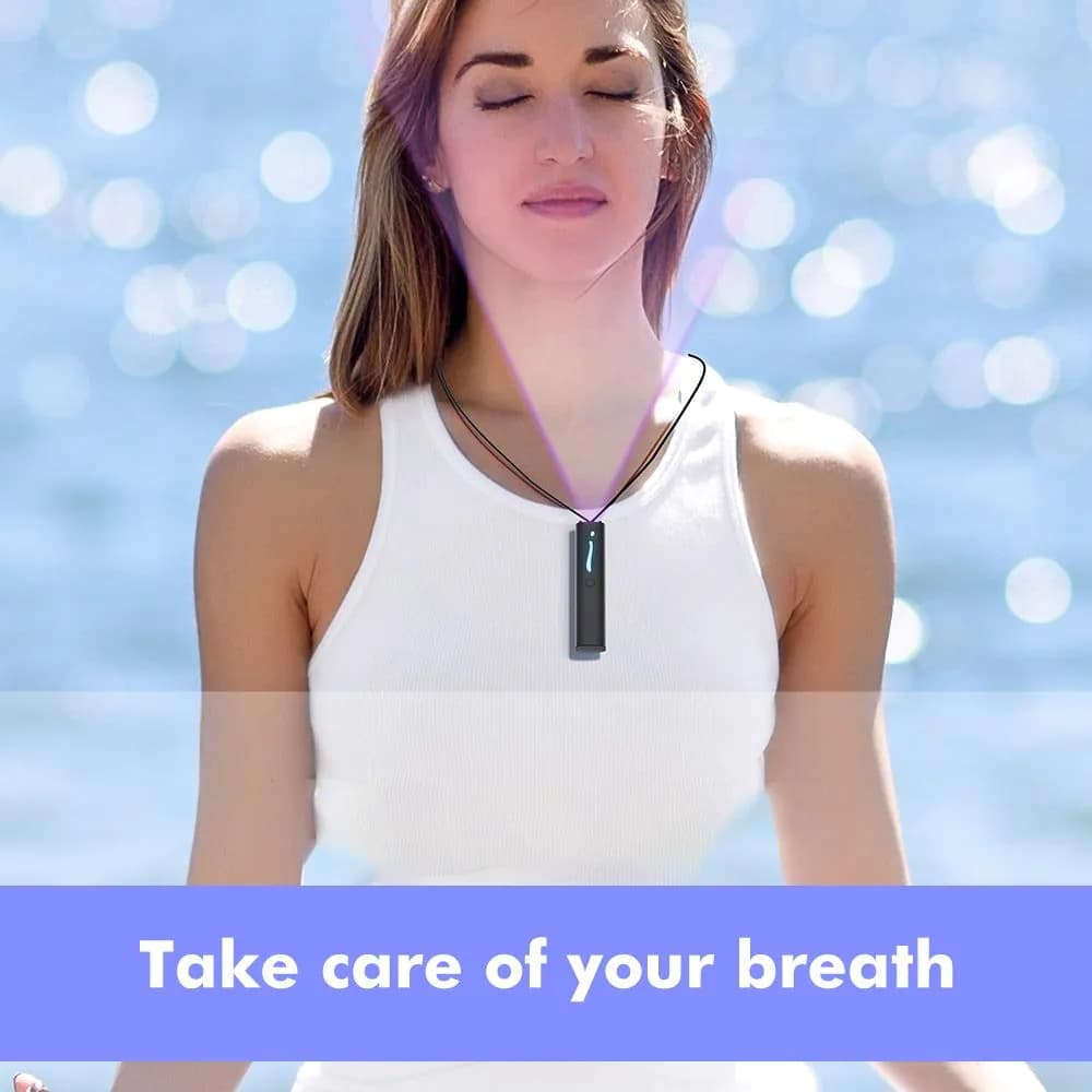 image-Mini Portable Air Purifier Wearable Necklace USB Air Cleaner Negative