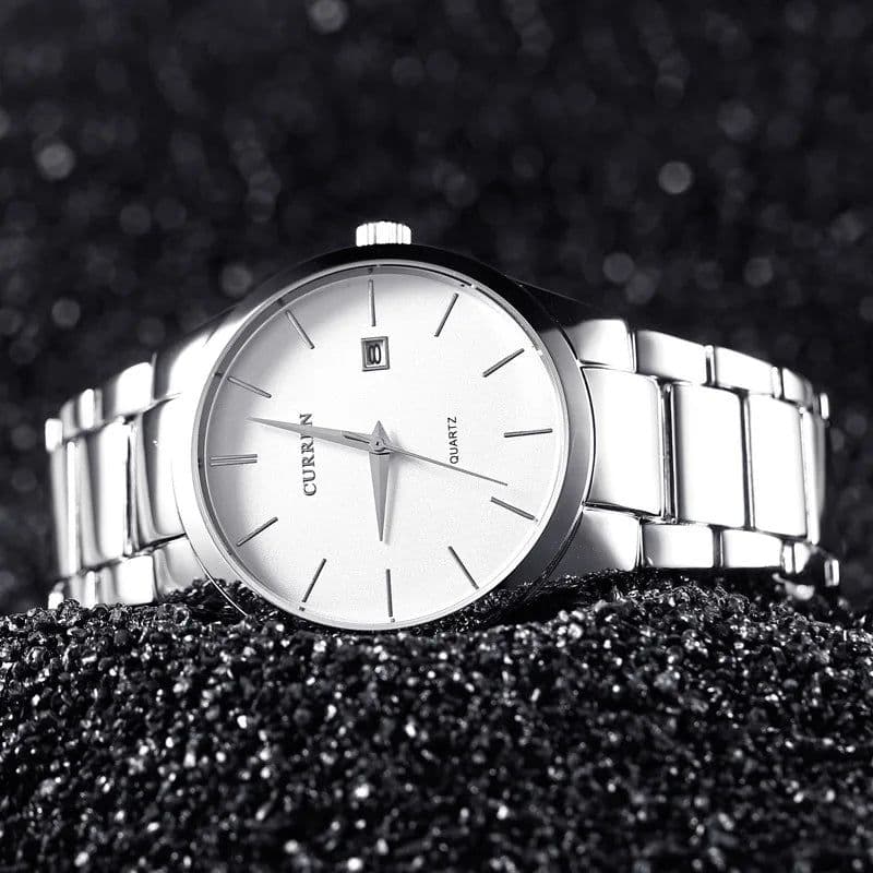image-CURREN Top Brand Luxury Fashion Simple Men Watches Slim Steel Strap Waterproof Watch for Man Quartz Business Watch Clock 8106