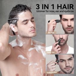 image-MAXGROOM Nose Hair Trimmer for Men Rechargeable 360 Rotating Dual-Blade Electric Shaver Eyebrows Nose Hair Trimmer Painless Safe