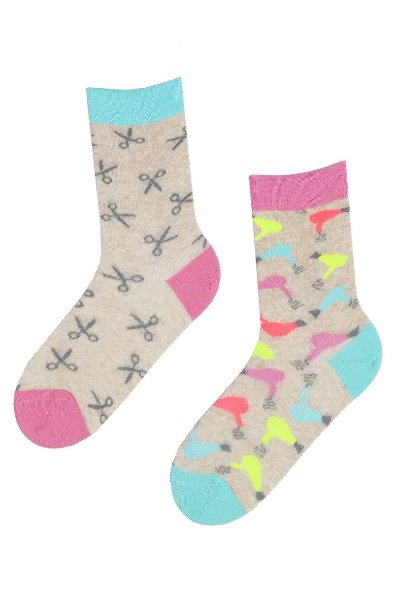 image-HAIRDRESSER socks with scissors and hairdryers