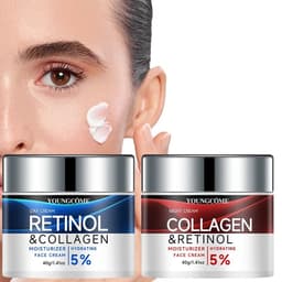image-Collagen Face Cream Suit High Quality Hyaluronic Acid Anti Wrinkle Retinol Moisturizing Anti-aging Facial Skincare Products 2pcs