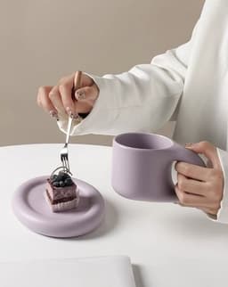 image-Handcrafted Bauhaus Ceramic Chubby Mugs