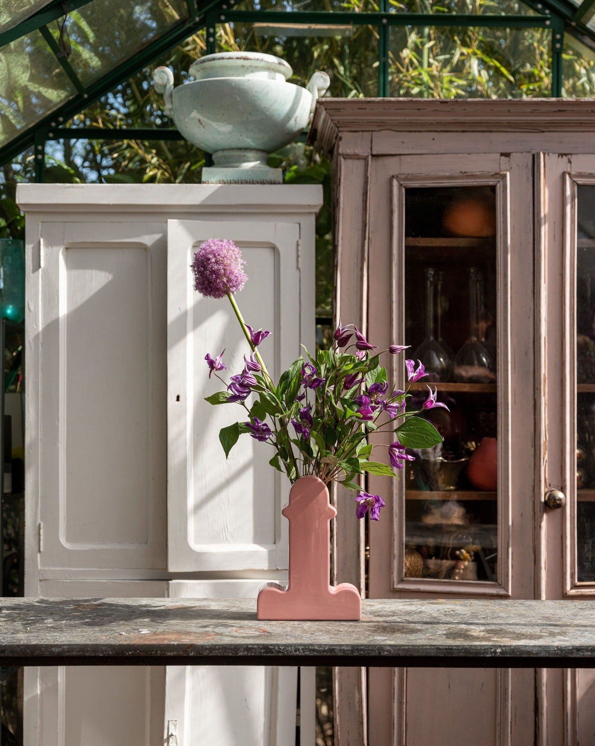 image-Handmade Memphis Ceramic Dick Vase | Decorative Shiva Flower Vase