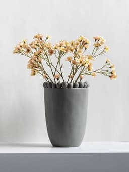 image-Handmade Morandi-color Pomponette Vase, Dotted Cylinder Centrepiece