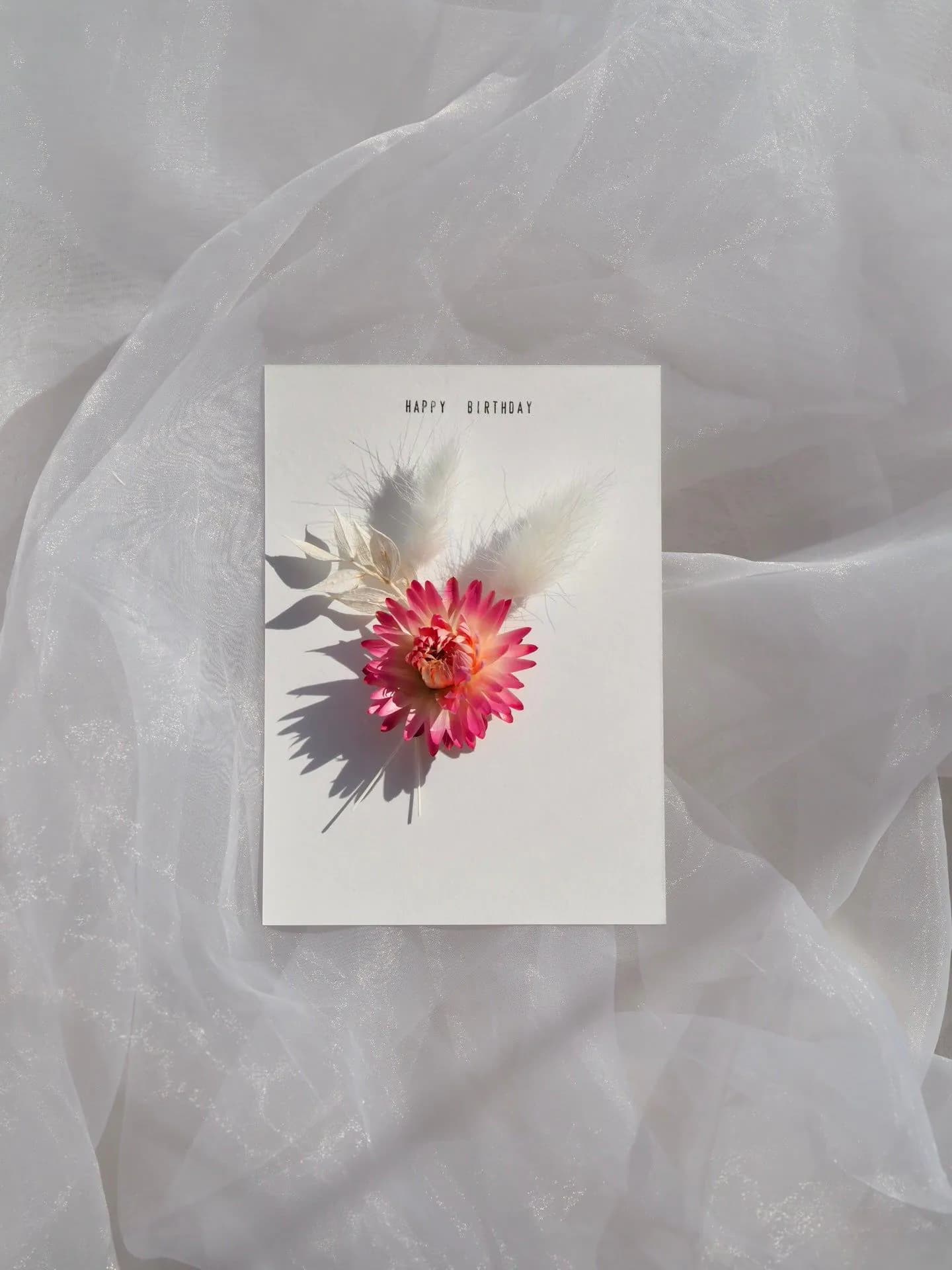 image-Handmade Dried Flower Greeting Card | Birthday Card