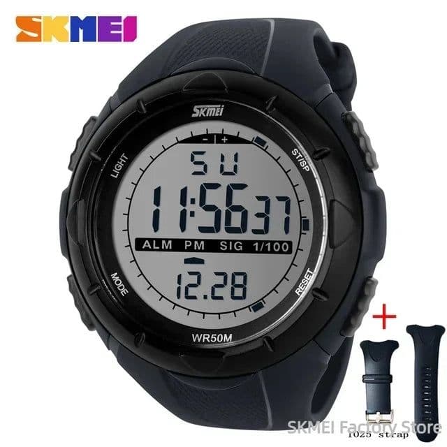 image-SKMEI 1025 Waterproof Digital Wristwatches for Men Sports Countdown Mens Electronic Shockproof Watch Military Clock Reloj Hombre
