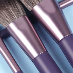 image-7PC Makeup Brush Set With Case Organizer Pink Blush Eyeshadow