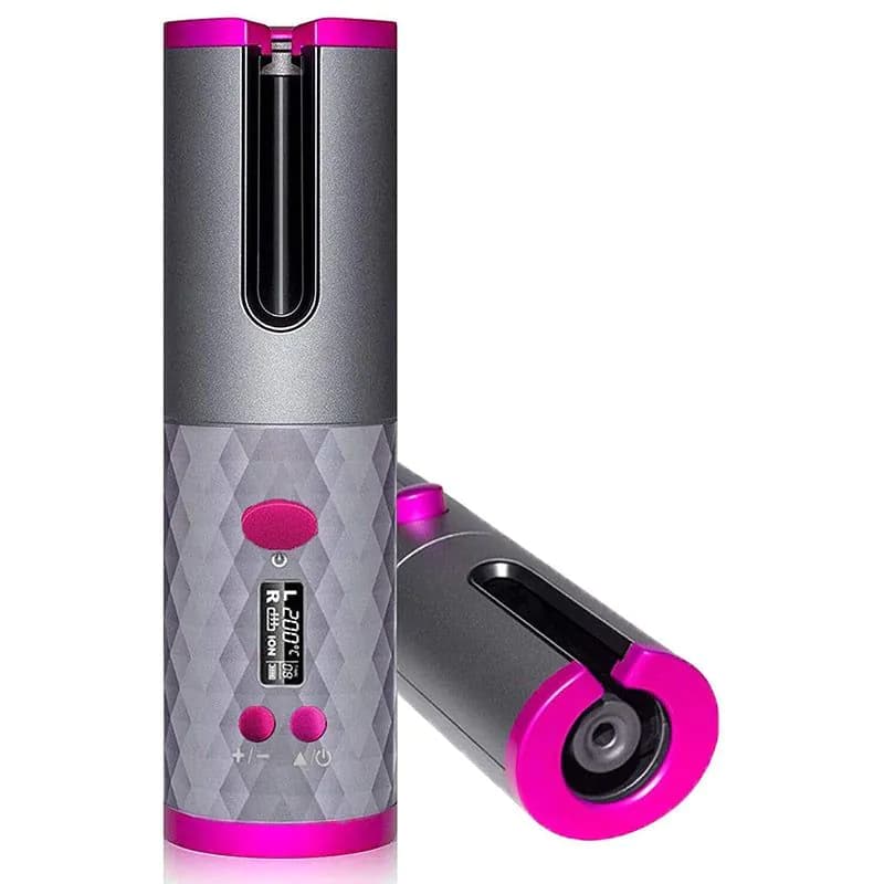 image-Wireless Automatic Hair Curler Rechargeable Ceramic Curling Iron Hair