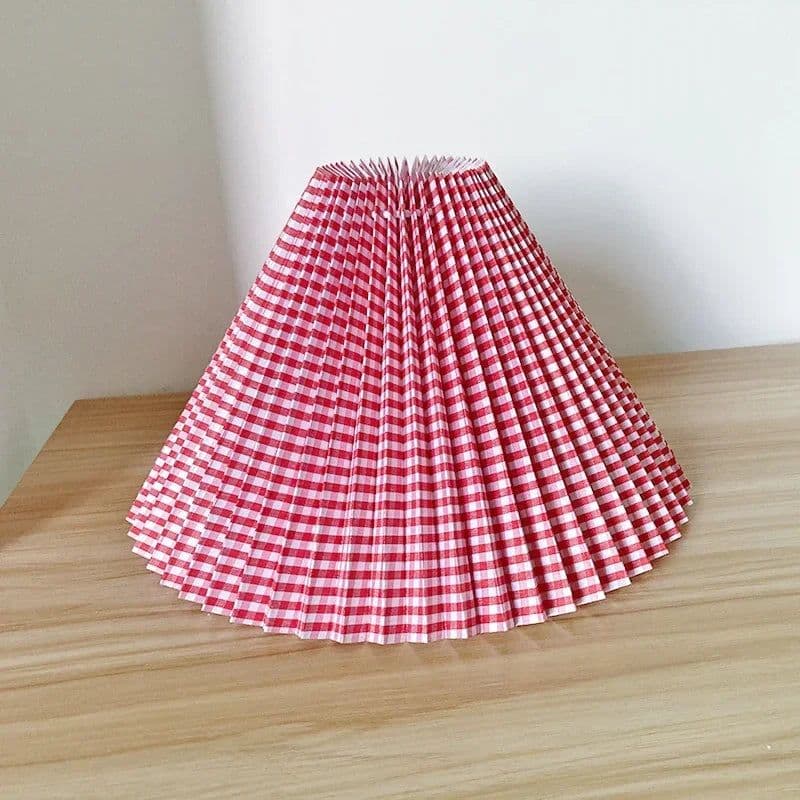 image-Pleated KD table lamp lampshade E27 Korea ins wall lamp lampshade modern minimalist DIY Nordic washable lampshade