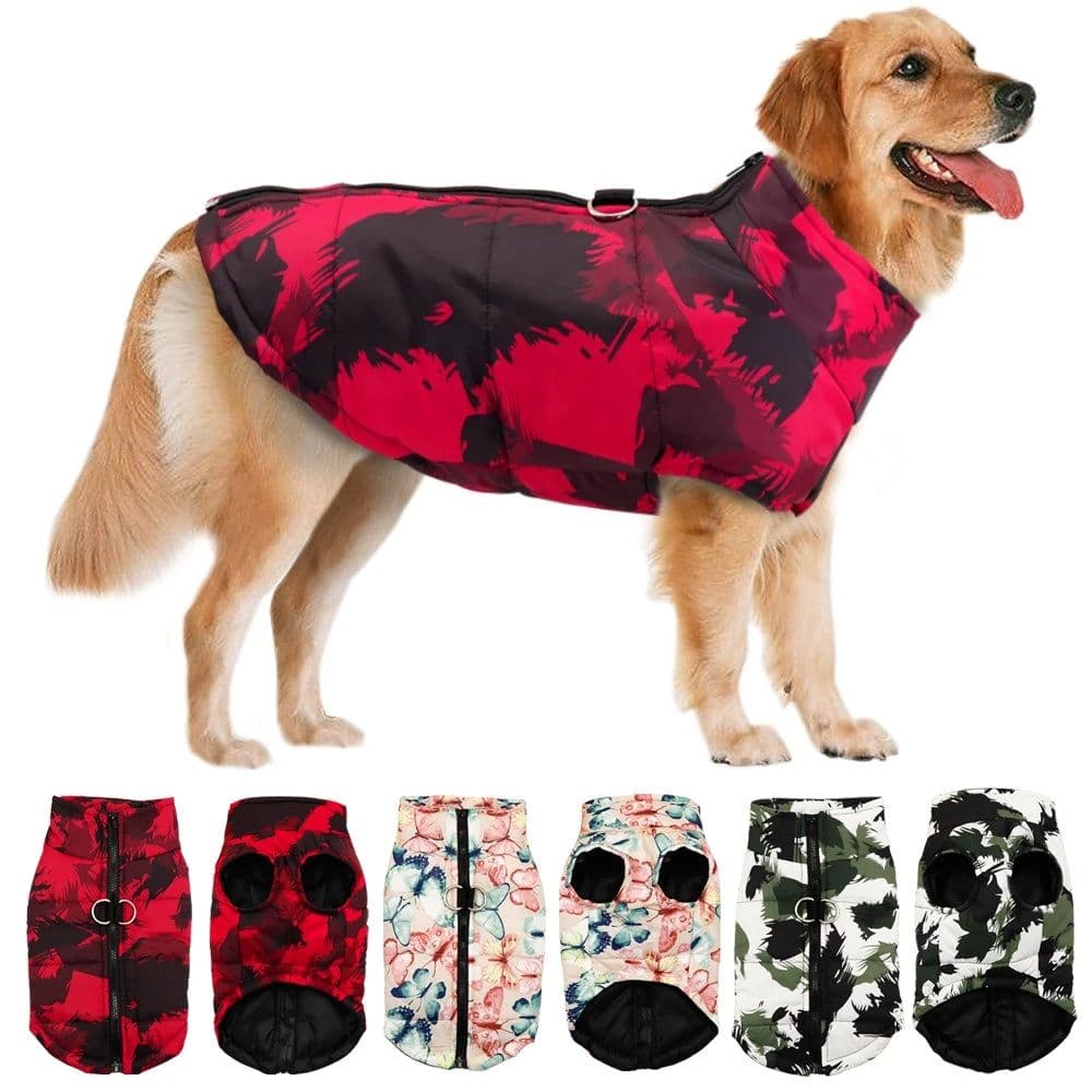image-Winter Pet Dog Clothes French Bulldog Pet Warm Jacket Coat Waterproof Dog Clothing Outfit Vest For Small Medium Large Dogs