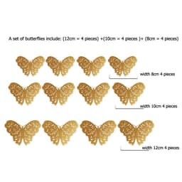 image-12Pcs/Set Hollow 3D Butterfly Wall Stickers For Wedding Decoration Living Room Window Home Decor Gold Silver Butterflies Decals