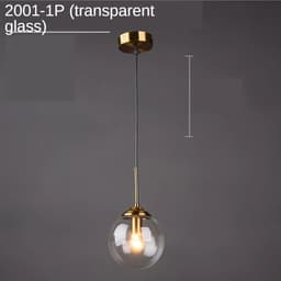 image-Modern Glass Ball Pendant Lighting Fixture Golden Ring Kitchen Dining Room Bedside Hanging Lamps Luminaire Suspension Lights