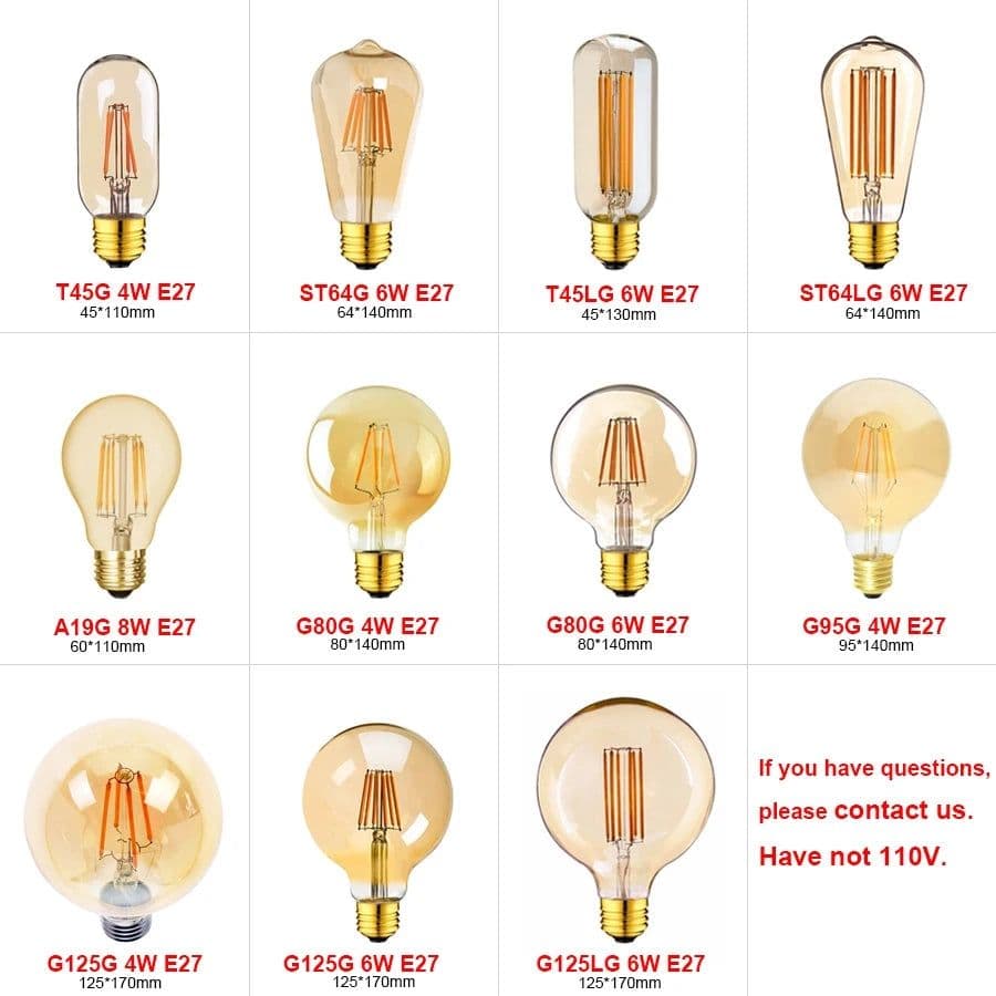image-E14 E27 LED Bulb 220V Dimmable Vintage LED Filament Light Bulb T22 1W Retro Incandescent Decoration Led Lighting Lamp Ampoule