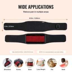 image-Red Light Therapy Belt for Waist Shoulder 660&850nm Light Therapy Device