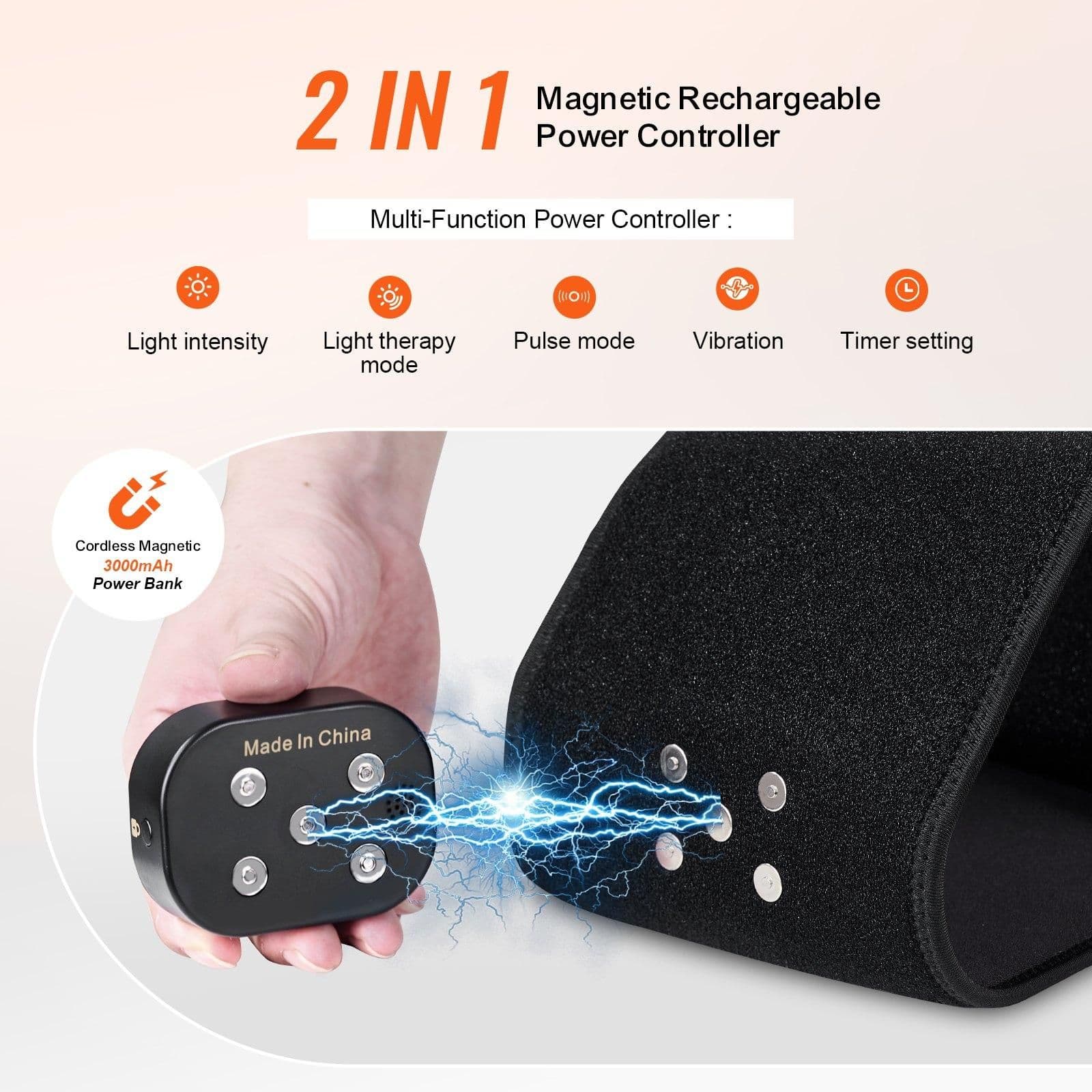 image-Red Light Therapy Belt for Waist Shoulder 660&850nm Light Therapy Device