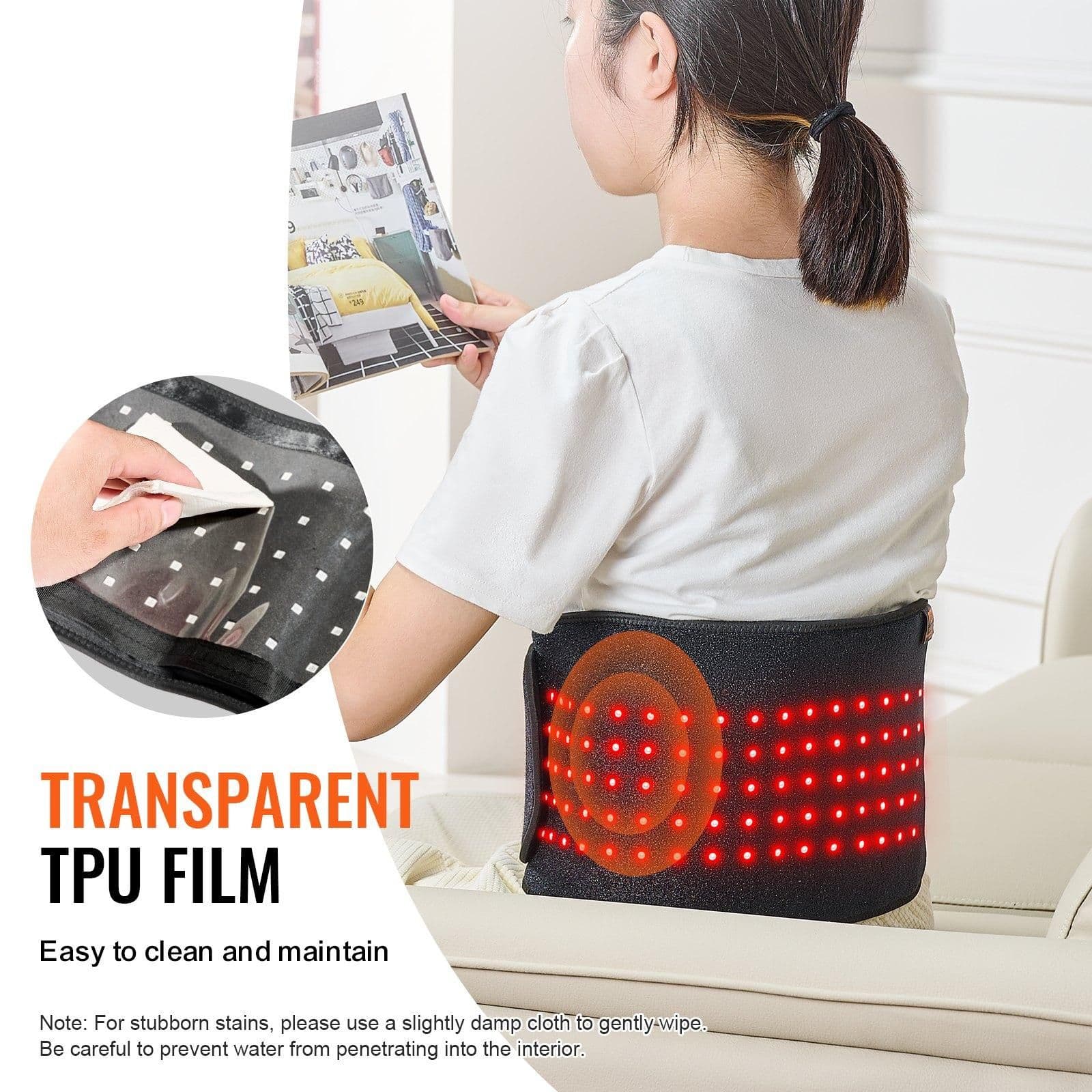 image-Red Light Therapy Belt for Waist Shoulder 660&850nm Light Therapy Device