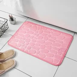 image-1pc embossed fiber carpet, bathroom living room anti slip mat, pebble floor mat, household items