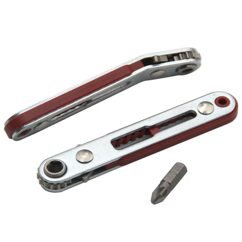 image-Multifunctional Bidirectional Forward and Reverse Ratchet Screwdriver Elbow Flat Head Wrench Cross Screwdriver Slotted Tool
