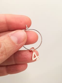 image-Number hoop earrings in silver, rose gold and rhinestones.