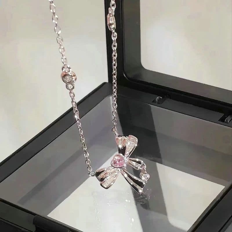 image-New Wine Red Cherry Gold Color Pendant Necklace For Women Personality Fashion Necklace Wedding Jewelry Birthday Gifts