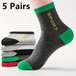 image-10/5/3pairs Breathable Con Sports Stockings Men Bamboo Fiber Autumn and Winter Men Socks Sweat Absorption Deodorant Business Sox