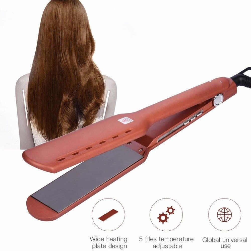 image-Professional Hair Flat Iron Temperature Adjustable Hair Straightener