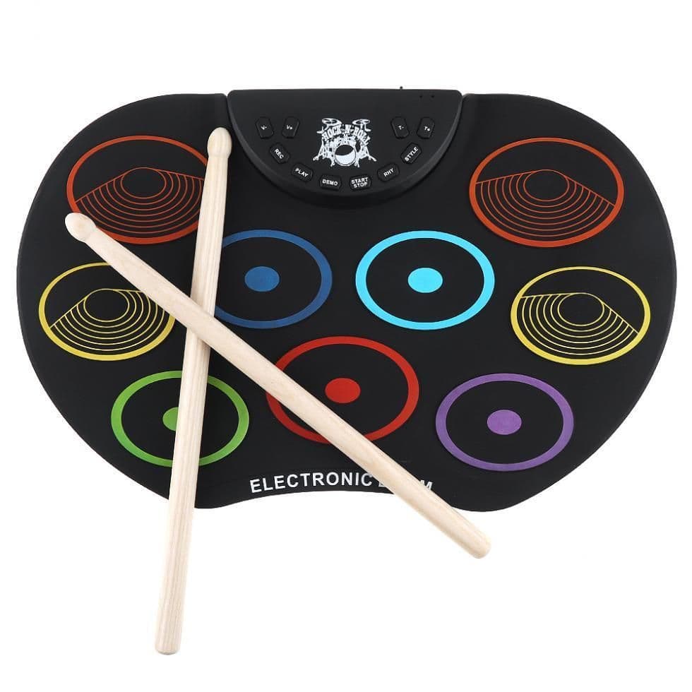 image-Compact Size Electronic Colorful Hand Roll Drum