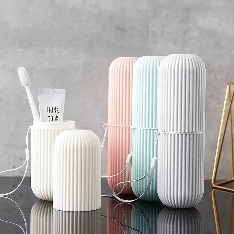 image-Portable Toothpaste Toothbrush Protect Holder Case Travel Camping Storage Box Protect Toothbrush Toothpaste from Dirt and Damage