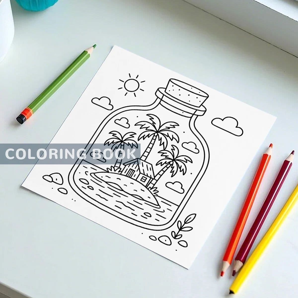 image-LIFE INSIDE JAR COZY BOLD & EASY Coloring Book For Adult Stress Relief Perfect Gifts For Kids Drawing Picture Books 