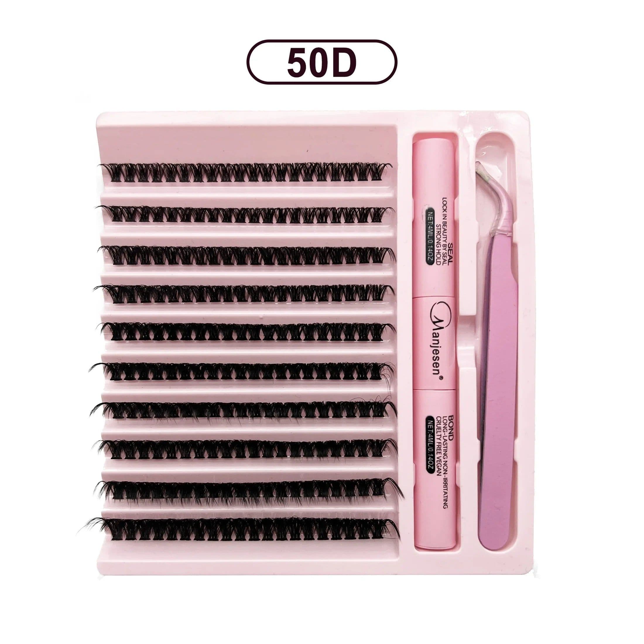 image-DIY Lashes Extension Kit Eyelashes 200 PCS Clusters Lash Bond and Seal Makeup Tools for Gluing Lashes Gluing Glue Accessories