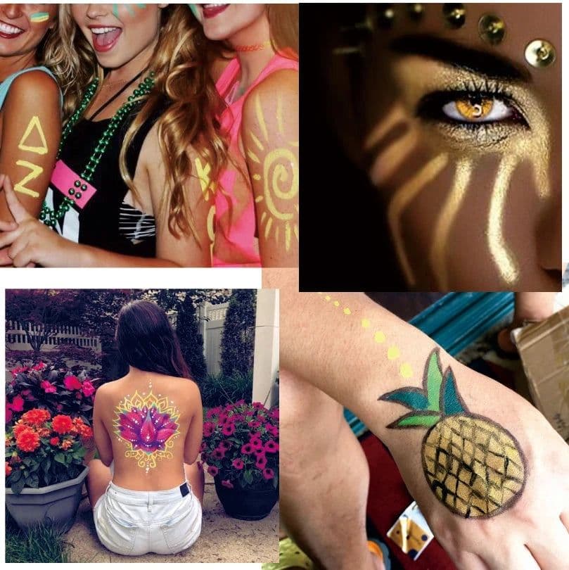 image-Metallic Golden 30g/pc Water Based Face And Body Paint Pigment Great Use in Festival Party Fancy Dress Beauty Makeup Tool