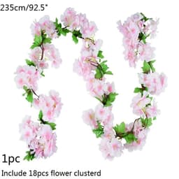 image-Artificial Flower Wisteria Vine Ivy Leaf Garland Silk Rose Flowers Rattan String Vine Wedding Arch Flower Home Garden Decoration